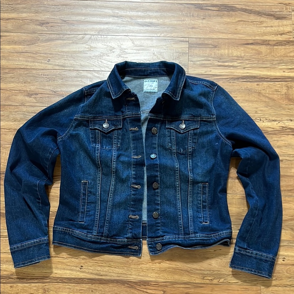 Old Navy Blue Denim Jacket Trucker Style Size Large